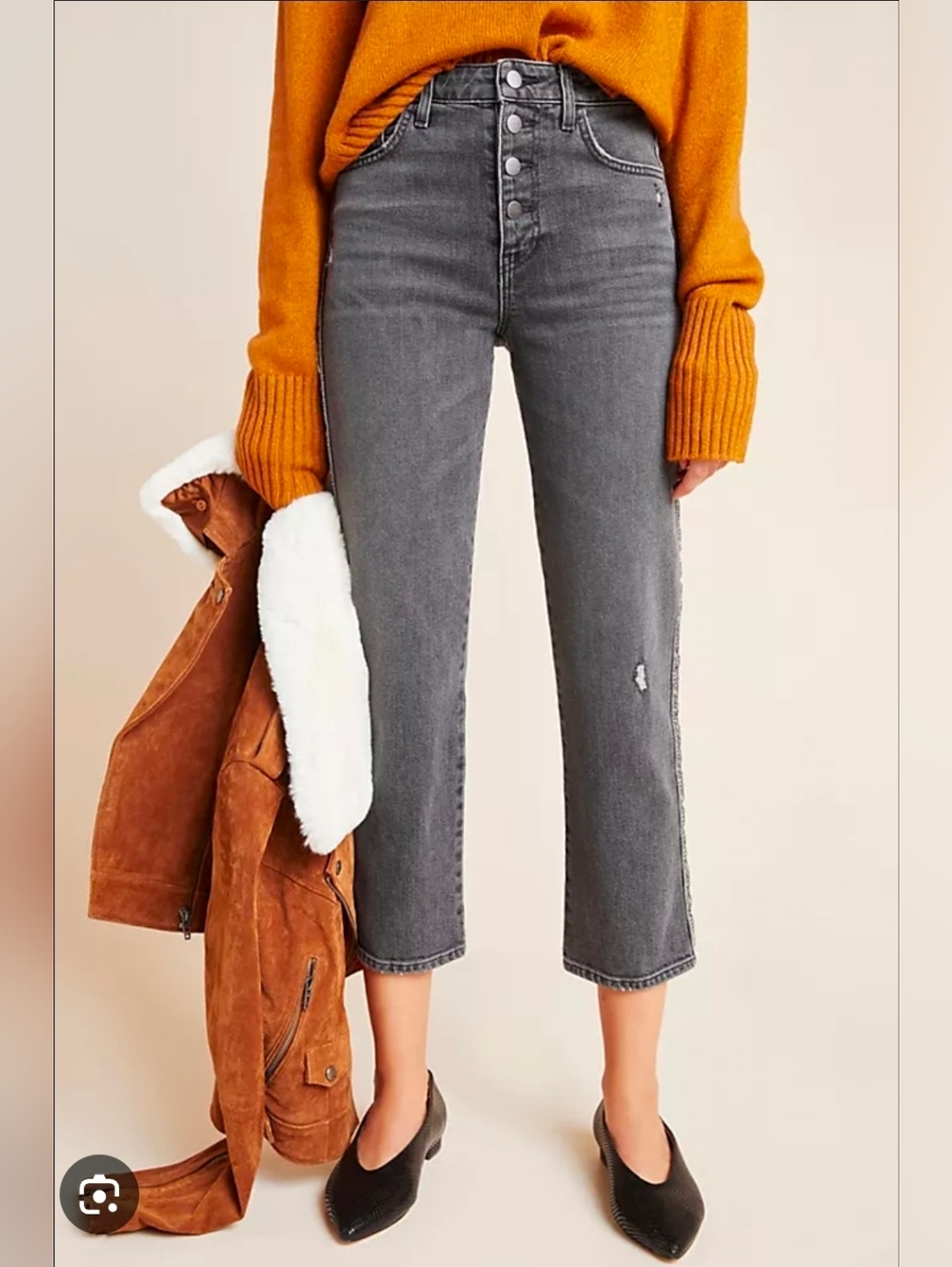 ❤️ ANTHROPOLOGIE SUNDRY ULTRA HIGH RISE STRAIGHT LEG JEANS, LEOPARD TRIM, 12